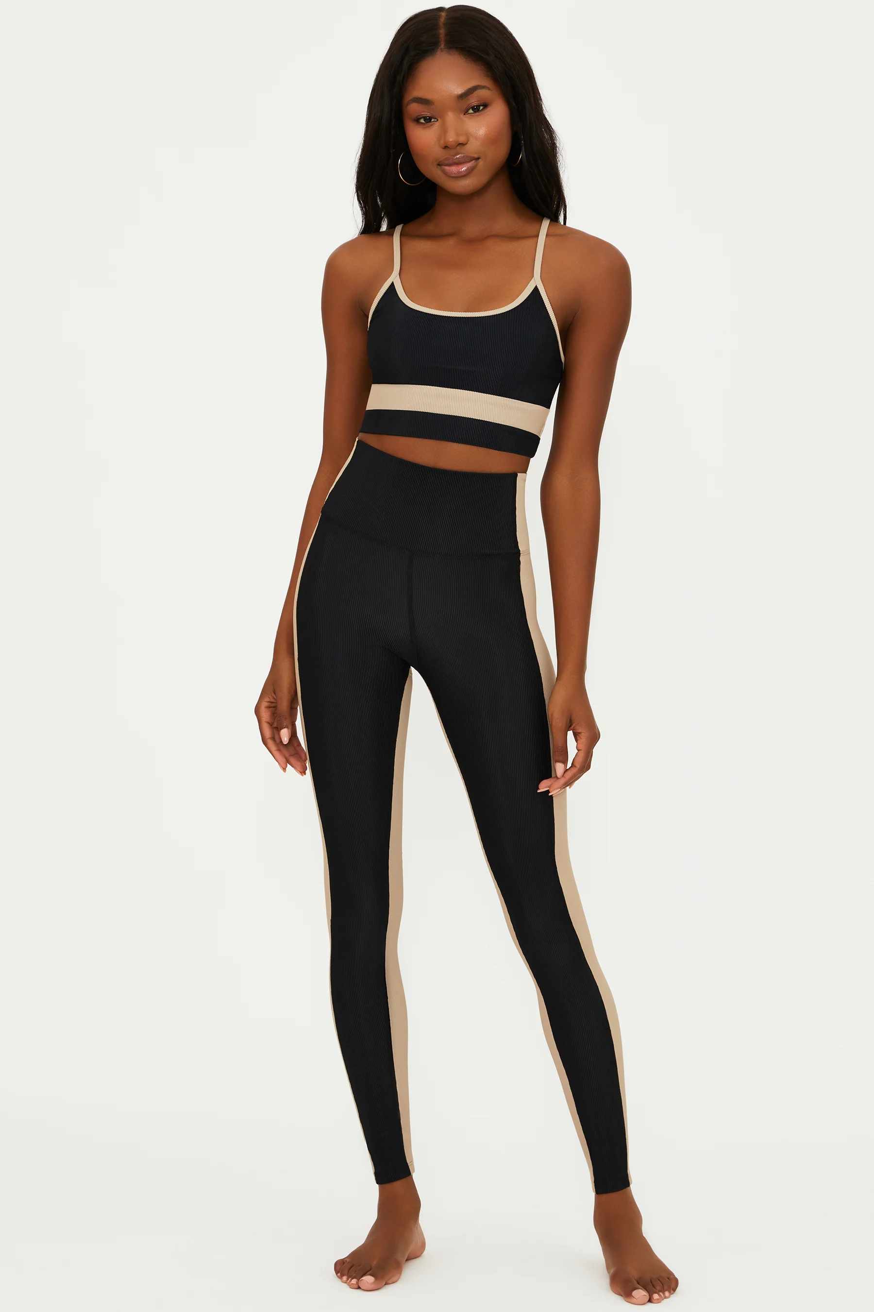 Colorblock Legging Black Tan - Image 3