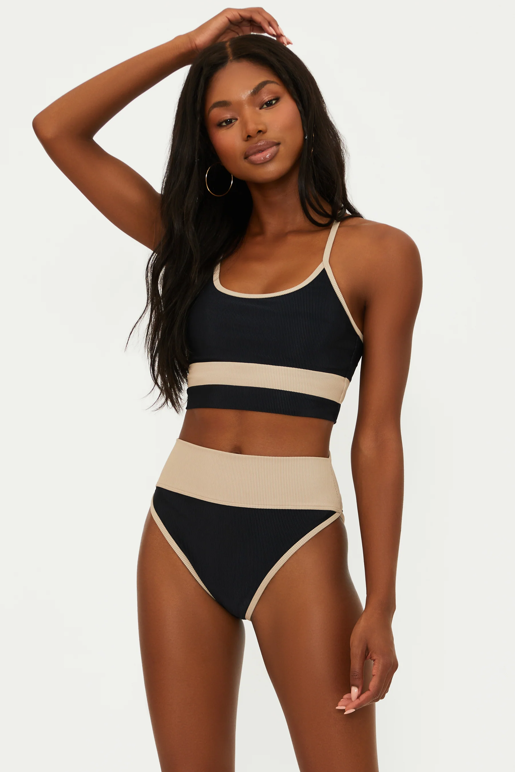 Eva Top Black Tan Colorblock - Image 4